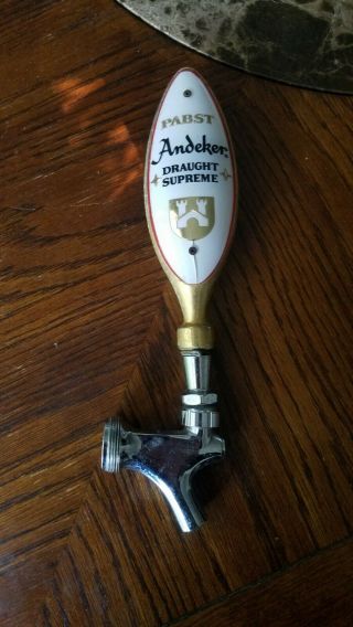 Pabst Andeker Draught Supreme Beer Tap Handle 6.  25 " With Perlick Tap