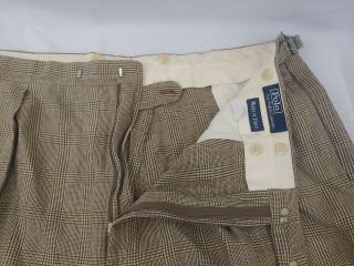 Vintage Polo Ralph Lauren Made In Italy - Pleated Cuffed Flax Wool Pants - 42x34