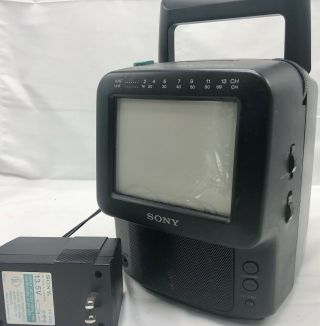 Vintage Sony Color Watchman Tv - Am/fm Tuner Fdt - 5bx5 Power Adapter