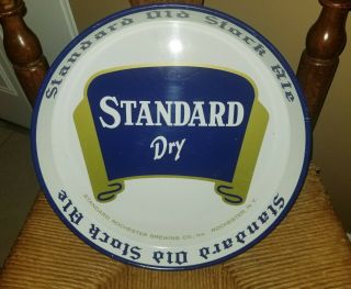 Vintage Standard Old Stock Ale Beer Tray Rochester,  N.  Y,  Rochester Brewing Co.