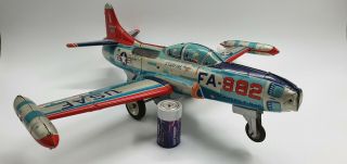 Tin Toy Yonezawa Lockheed F 94c Usaf Fa 982 Jetplane (l160)