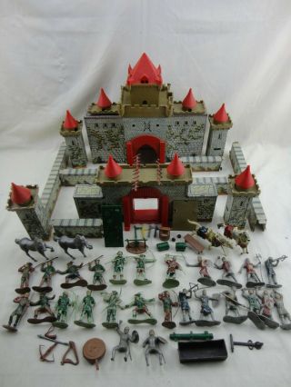 Marx Robin Hood Play Set Tin Litho Castle With Htf Parts Figures