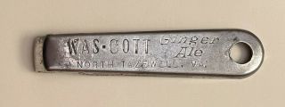 1910s Was - Cott Ginger Ale North Tazewell Virginia Over - The - Top Bottle Opener H - 2