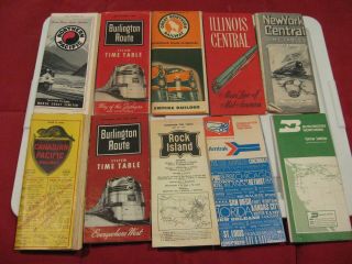 10 Railroad Timetables Northern Pacific Burlington Route Great Northern Amtrak