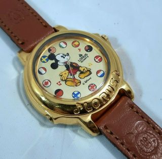 Vintage 80s Lorus - Seiko Mickey Mouse Disney Melody Watch A Small World V421 - 0020