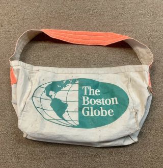 Vintage The Boston Globe Newspaper Carrier Delivery Bag - Canvas