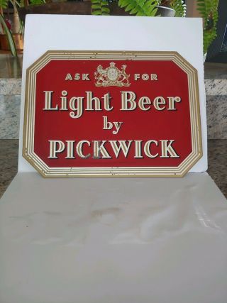 Pickwick Light Beer Reverse Painted Glass Sign Haffenreffer Brewing Boston Mass