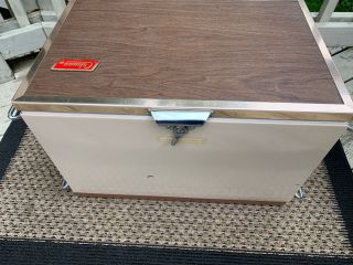 Vintage 1970s Coleman Convertible Metal Camping Ice Chest Cooler Rv Refrigerator