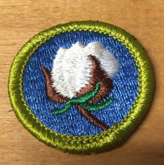 Boy Scouts Cotton Farming Merit Badge Type H " Blue Backing "