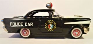 Tin Friction 1958 Oldsmobile Olds Police Car W Roof Light Ichiko Japan