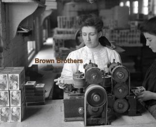 1890s Mcloughlin Bros Toy Factory Alphabet Blocks Glass Photo Camera Negative