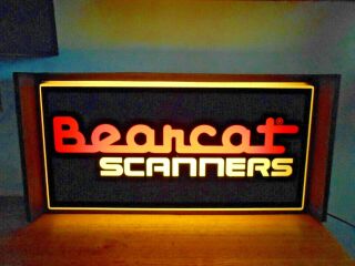 Vintage Advertising Store Display Bearcat Scanners Light Up Sign Rare