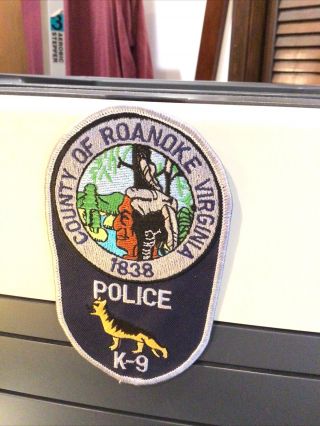 Virginia County Of Roanoke Police K - 9 Patch