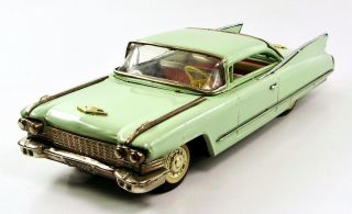 1960 Cadillac Deville Coupe 11.  5” (29 Cm) Japanese Tin Car By Iy - Marusan Nr