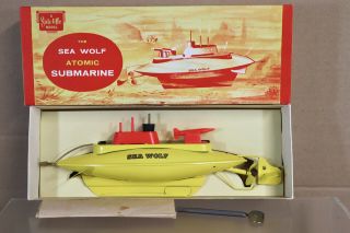 Sutcliffe Clockwork Yellow Sea Wolf Atomic Submarine Boat Model Boxed Ny