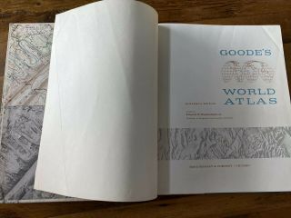 Vintage 1960 Goode ' s World Atlas Eleventh Edition Hardback Rand McNally 2