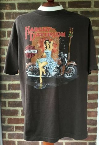 Harley Davidson 2004 River Jacksonville N.  C.  Brown T - Shirt Size Xl