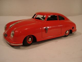 Jnf Porsche 356 Coupe Tinplate/wind - Up 1:19 (germany) Red