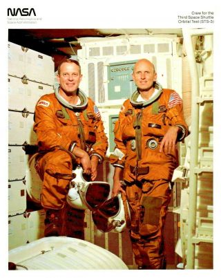 Official Nasa Space Shuttle Sts - 3 Crew Photo 8x10,  Jack Lousma/charles Fullerton