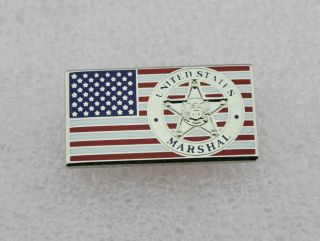 Us American Marshal Badge Pin On Flag Lapel Pin - Silvery