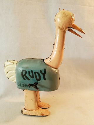 1924 Rudy Ostrich Barney Google Comic Strip Tin W/u Made In Germany For Nifty Nr