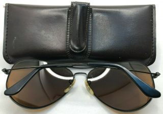 Vintage B&l Ray - Ban Aviator Sunglasses W/ Case Brown Mirror 62[]14mm
