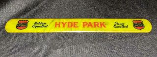Hyde Park Beer Glass Foam Scraper Celluloid 2 Sided Brewery Sign