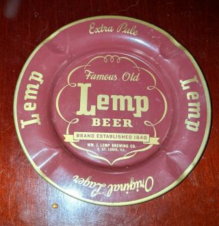 Vintage Lemp Brewery Beer Metal Tip Tray Ash Tray Large Pale Ale St Louis