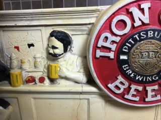 Iron City Beer Chalkware Back Bar Statue 1950s For Restoration 14” Wide,  10” Tall 3