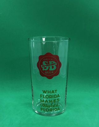 Southern Brew Beer Glass / 10oz Shell / Rare Vintage Florida Bar Advertising