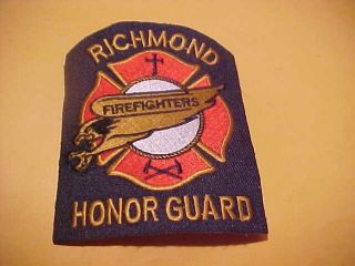 Richmond Virginia Honor Guard Fire Department Patch Shoulder Size No Edge