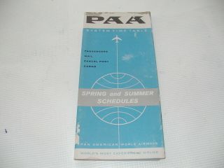 May 1960 Pan American World Airways System Time Table