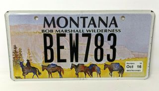 Montana Bob Marshall Wilderness License Plate Bew783 Volunteer Trail Work Pa21