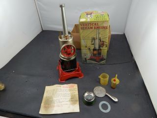 Vintage Marx Linemar J9010 Vertical Steam Engine In The Box W/accessories