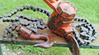 VINTAGE JET PULLER CHAIN HOIST 3/4 TON RATING FINE LEVER ACTION WITH CHAIN 2