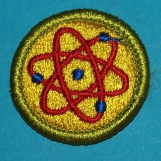 Atomic Energy Type H Merit Badge - Plastic Back Boy Scouts - 8762