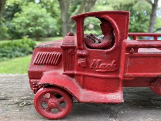 Vintage Arcade Cast Iron Mack Truck Wrecker Toy With Driver 1930s 2