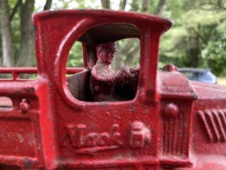 Vintage Arcade Cast Iron Mack Truck Wrecker Toy With Driver 1930s 5