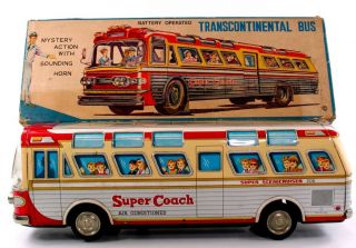 Nomura Transcontinental 15 ¾” Coach B/o Mystery Action Bus W/box