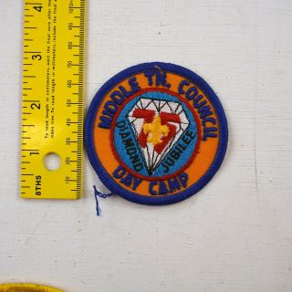 Scout Bsa 1985 Day Camp 75th Diamond Jubilee Patch Middle Tennessee Council 7c
