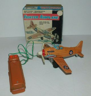 Near Vintage Marx Battery Operated Remote Control Fighter Airplane