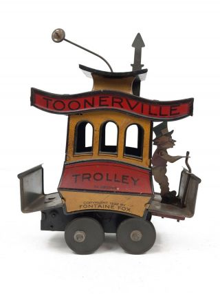 Vintage 1922 Toonerville Trolley Fontaine Fox Tin Windup Toy -