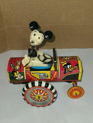 Vintage Marx Tin Litho Mickey Mouse Wind Up Car Disney