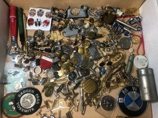 Vintage Cufflinks,  Military Pins,  Nick Nacks,  Trinkets - Assorted Treasures