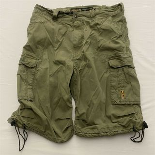 Vtg Abercrombie & Fitch 34 X 11 " 092 Articulated Od Green Military Cargo Shorts