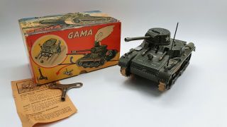 Tin Toy Gama Tank 60/3/4 - Box,  Key,  Instruction -