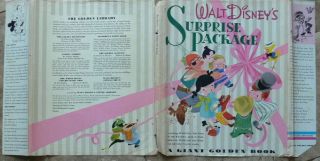 Vintage Giant Golden Book WALT DISNEY ' S SURPRISE PACKAGE with dust jacket 2