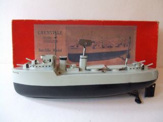 Pre War Sutcliffe Tinplate Clockwork Grenville Destroyer Battleship