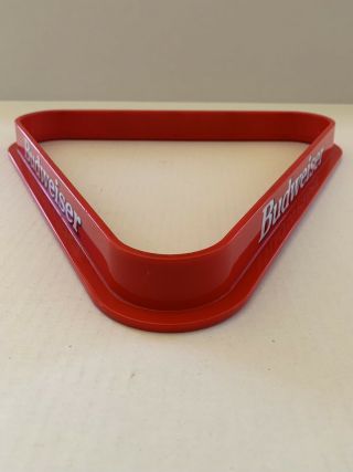 Vintage Budweiser Red Pool Table Ball Rack.  1990 Date