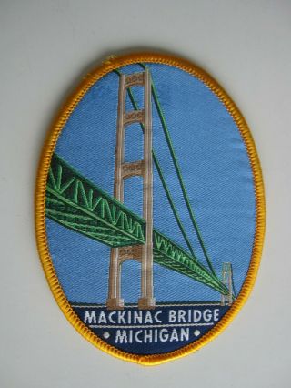 Vintage Mackinaw Bridge Michigan Cloth Patch Unsewn Bis